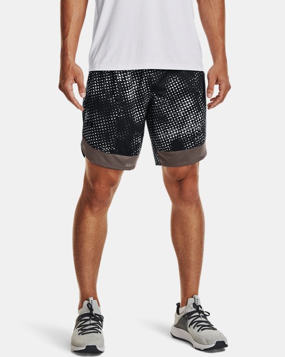 Men's UA Train Stretch Printed Shorts in Brown image number 0